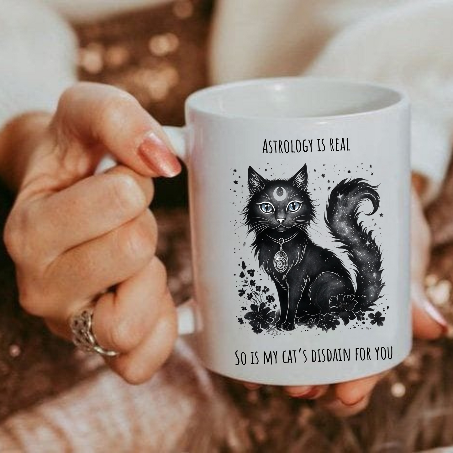 My Cat Thinks You're Fake, Astrology Mug – Funny Gift for Cat & Zodiac Lovers