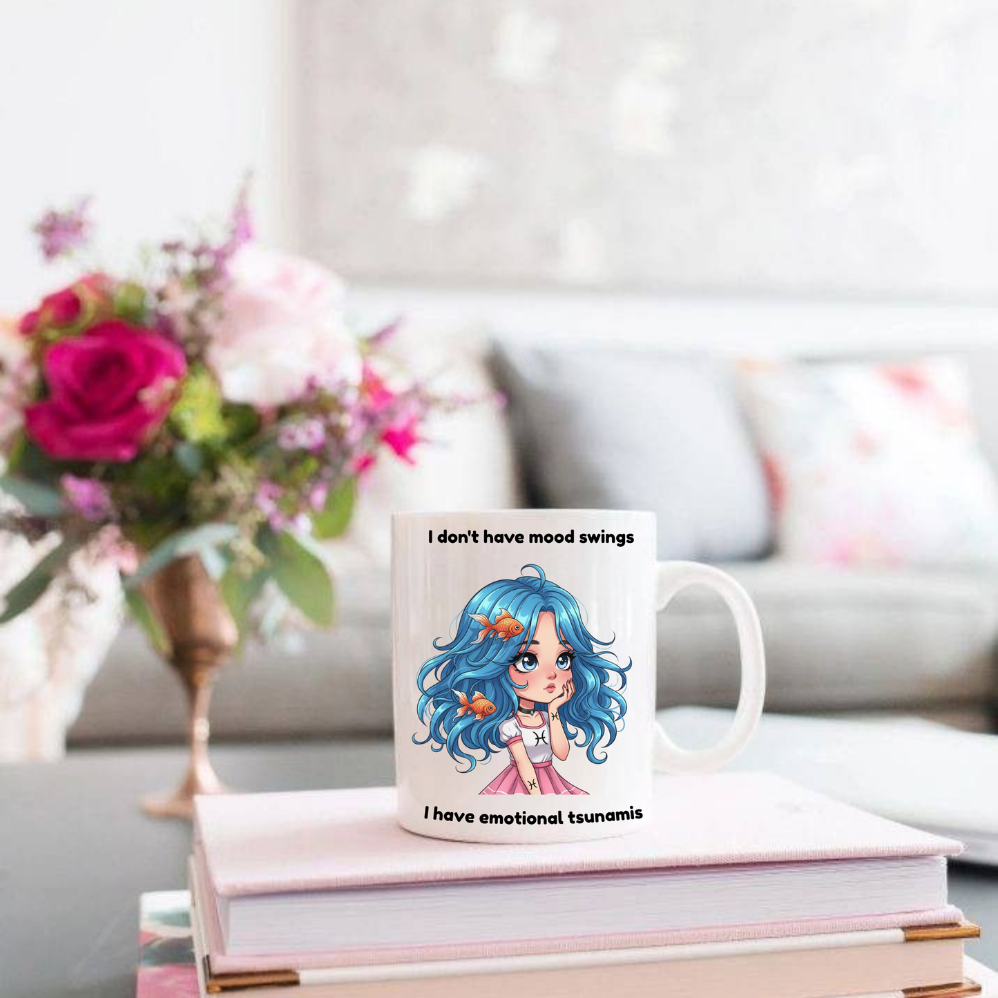 "Emotional Tsunamis Not Mood Swings" - Pisces Coffee Mug