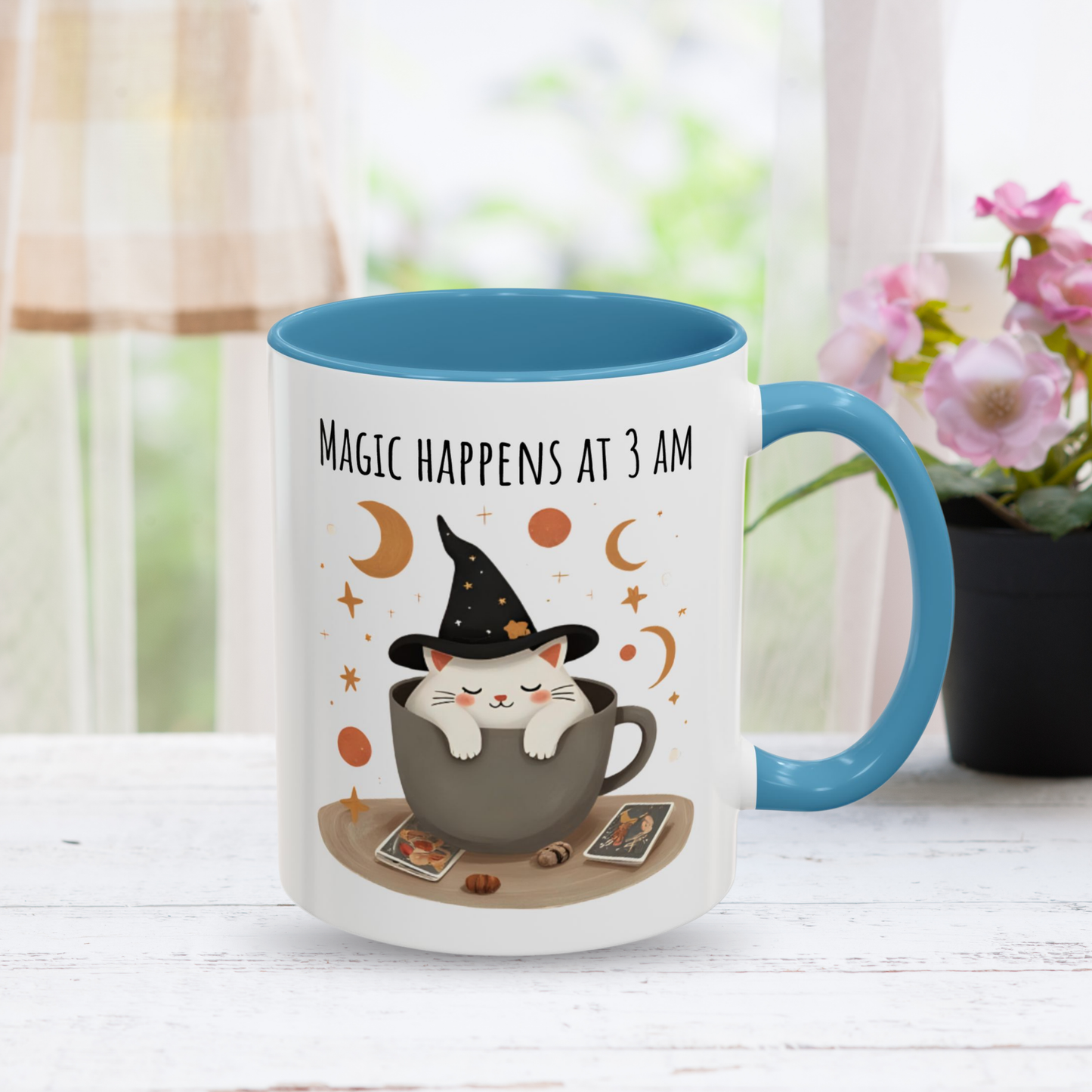Witchy Cat Mug, Funny 3AM Magic Coffee Cup, Astrology & Cat Lover Gift