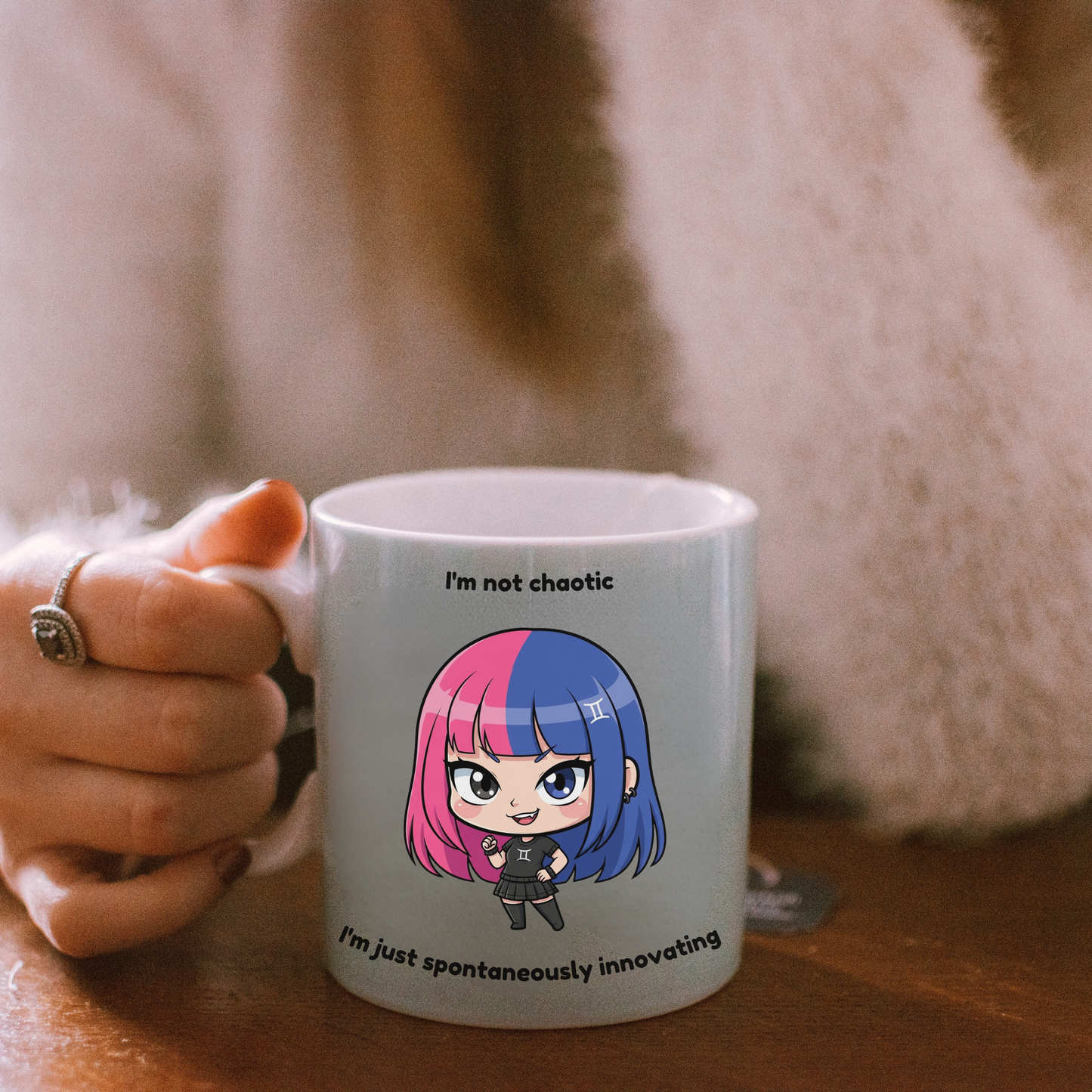 "Spontaneously Innovating Not Chaotic" - Gemini Coffee Mug