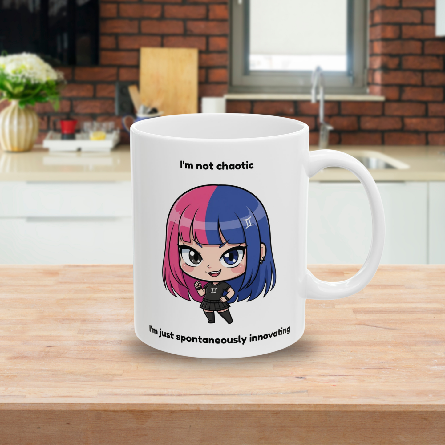 "Spontaneously Innovating Not Chaotic" - Gemini Coffee Mug