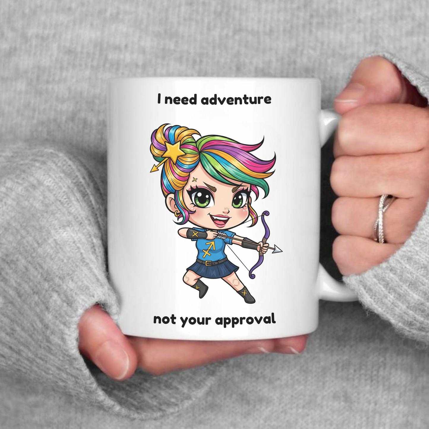 "Need Adventure Not Approval" - Sagittarius Coffee Mug