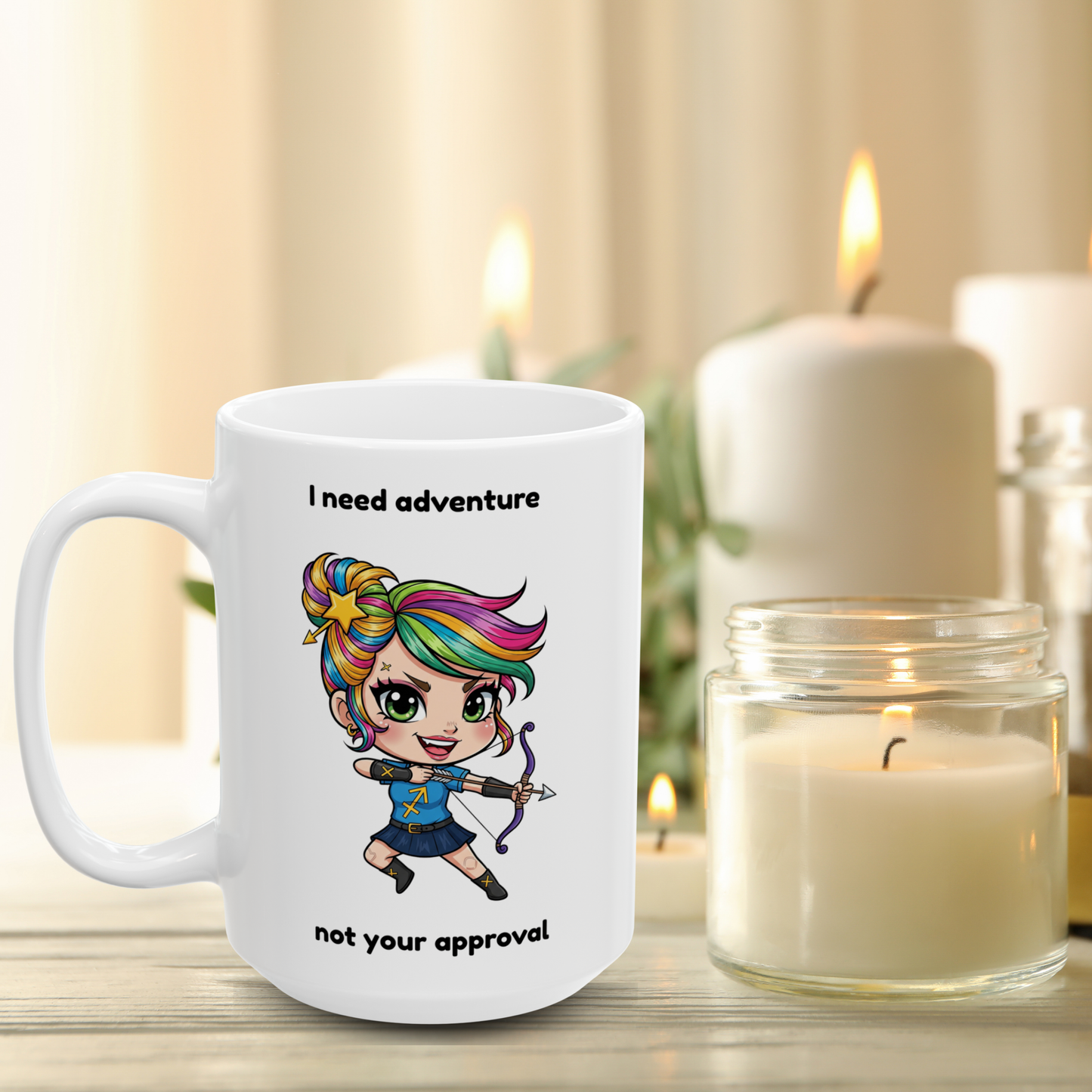 "Need Adventure Not Approval" - Sagittarius Coffee Mug