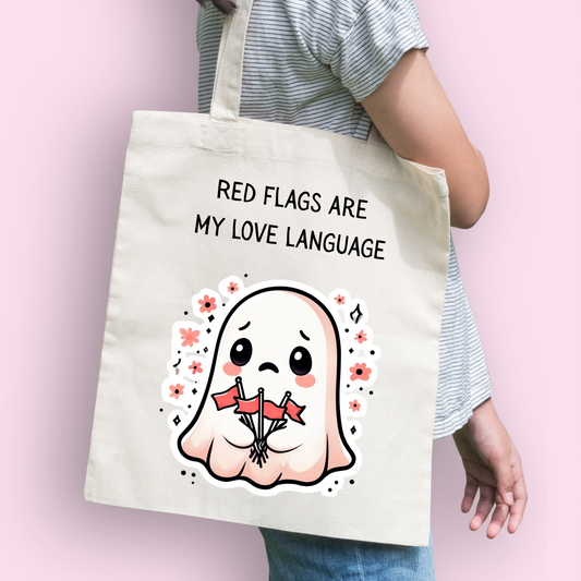 Red Flags Are My Love Language Tote Bag – Funny & Honest Gift